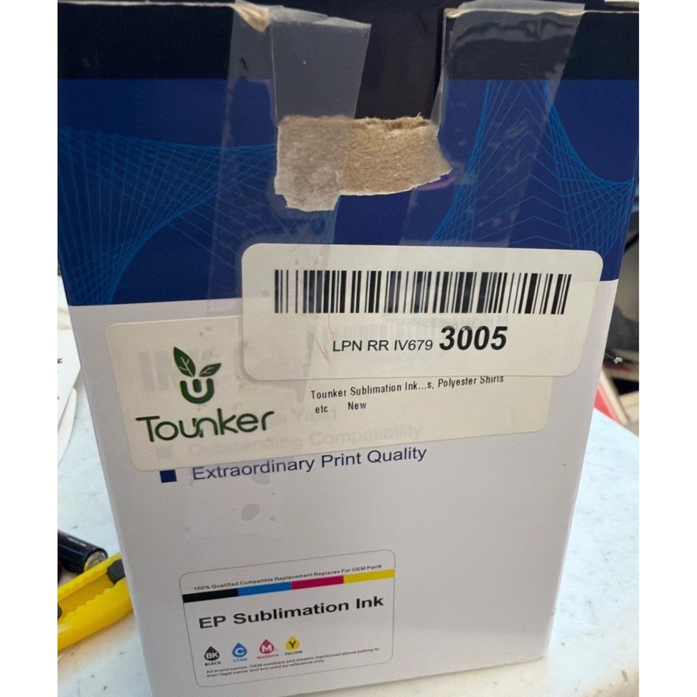 Tounker EP Sublimation Ink 4 Color Set CMYK 70ml Bottles for Polyester Shirts